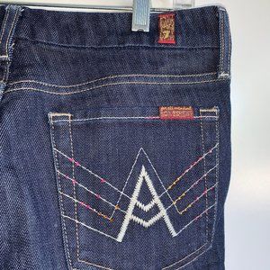 7 For All Mankind "A" Pocket BootCut CZ Back Pocket Jeans Size 28